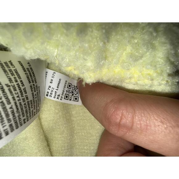 American Eagle Light Yellow Sherpa Fleece Pullover Sweatshirt XS - Picture 5 of 6